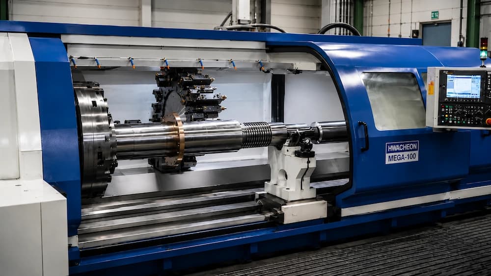 Großes Drehteil auf einer CNC-Drehmaschine